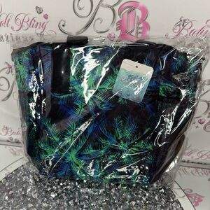 Cooler bag chill paradise from Hawaii palm trees black green blue cold bag beach